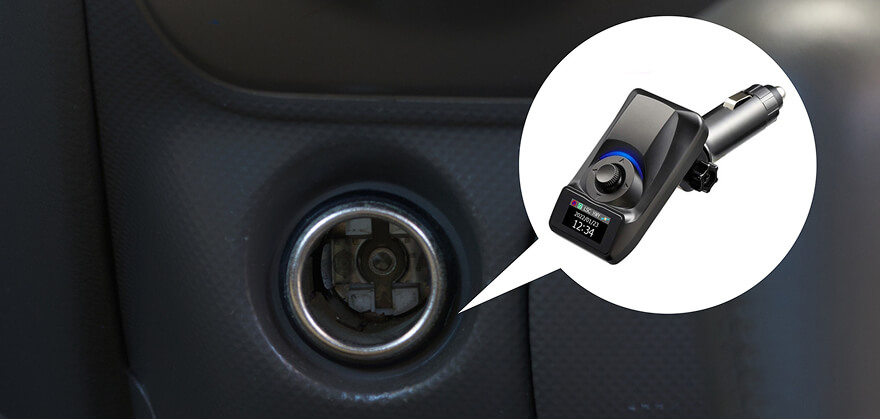 ポータブルタイプレーダー探知機の取り付け後イメージ